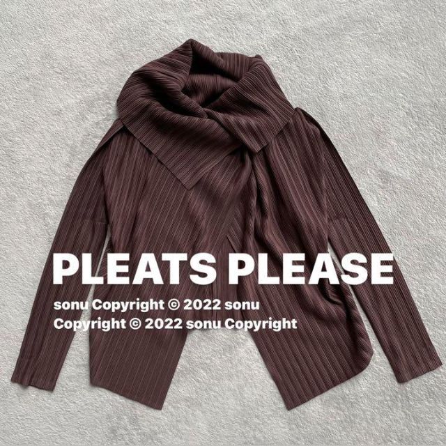 PLEATS PLEASEプリーツプリーズ ビッグカラー変形プリーツ ジャケット