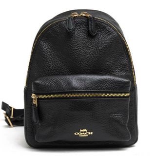 コーチ／COACH リュック バッグ バックパック レディース 女性 女性用レザー 革 本革 ブラック 黒 F289953 Mini Charlie  Backpack in Pebble Leather ミニ チャーリー シボ革 シュリンクレザー デイパック