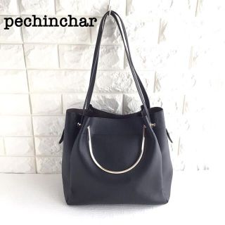 スコットクラブ(SCOT CLUB)の【used】PECHINCHAR ペシンシャ ゴールドハンドル トートバッグ 黒(トートバッグ)