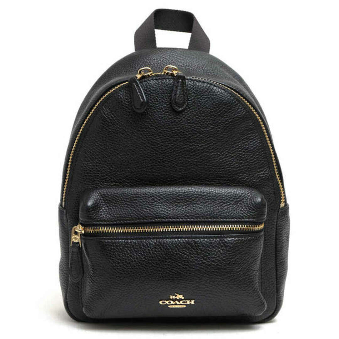 コーチ／COACH リュック バッグ バックパック レディース 女性 女性用レザー 革 本革 ブラック 黒  F38263 Mini Charlie Backpack in Pebble Leather ミニ チャーリー シボ革 シュリンクレザー