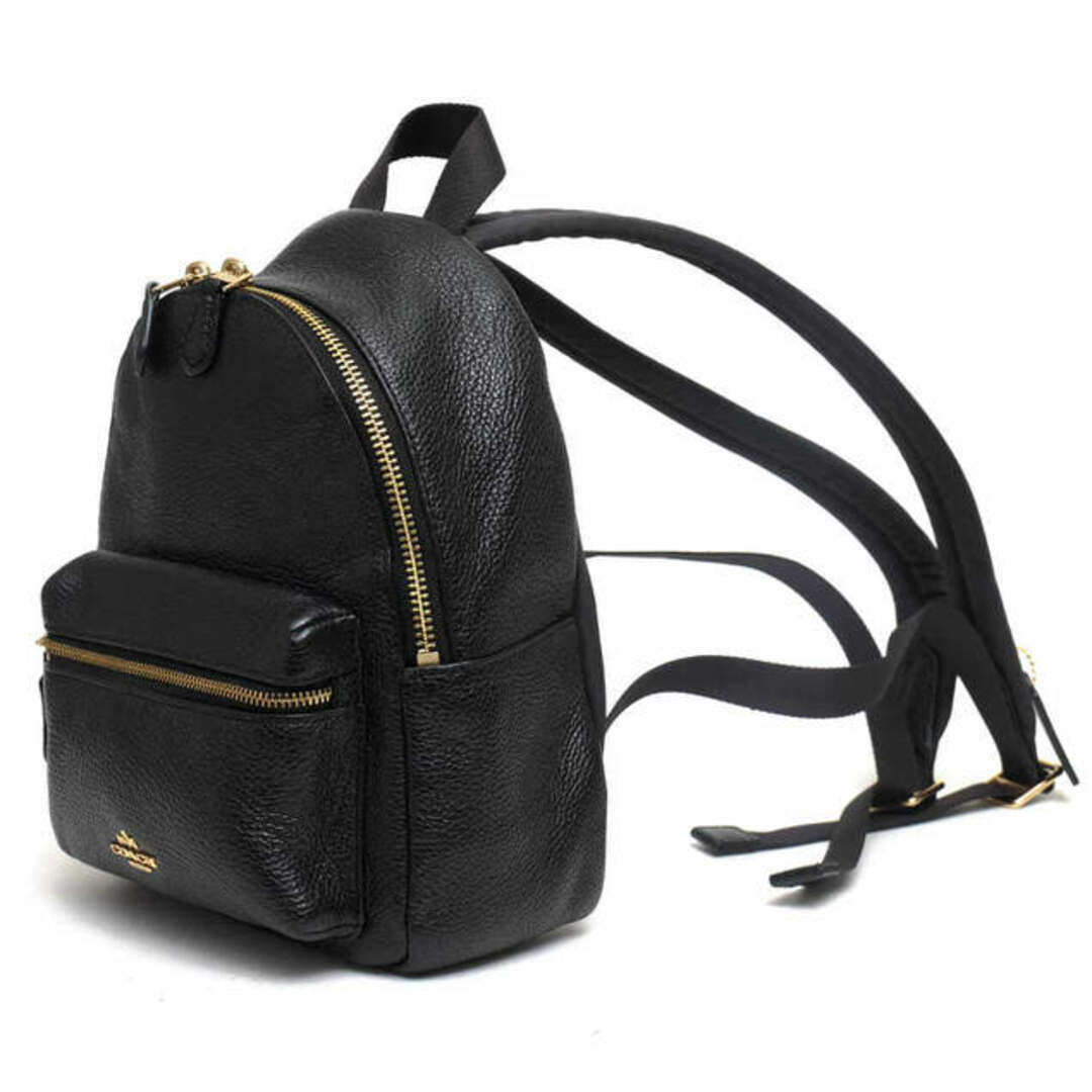 コーチ／COACH リュック バッグ バックパック レディース 女性 女性用レザー 革 本革 ブラック 黒 F38263 Mini Charlie  Backpack in Pebble Leather ミニ チャーリー シボ革 シュリンクレザー