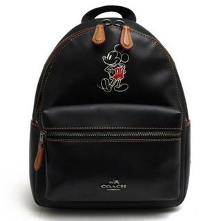 コーチ(COACH)のコーチ／COACH リュック バッグ バックパック レディース 女性 女性用レザー 革 本革 ブラック 黒  F59837 Mini Charlie Leather Backpack チャーリー バックパック ミッキーマウス デイパック(リュック/バックパック)