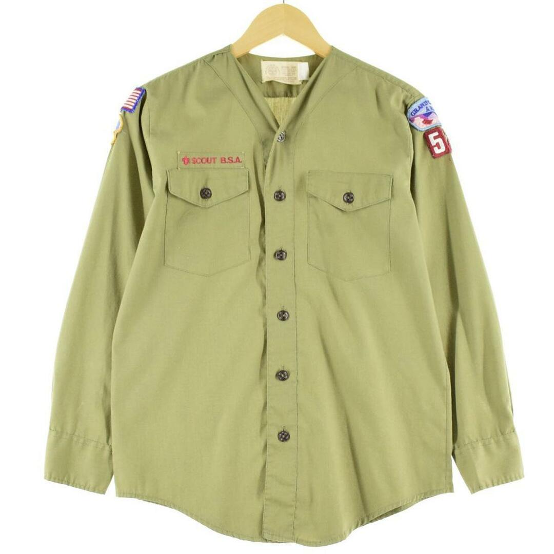 70年代 BOY SCOUTS OF AMERICA ノーカラー 長袖 ボーイスカウトシャツ