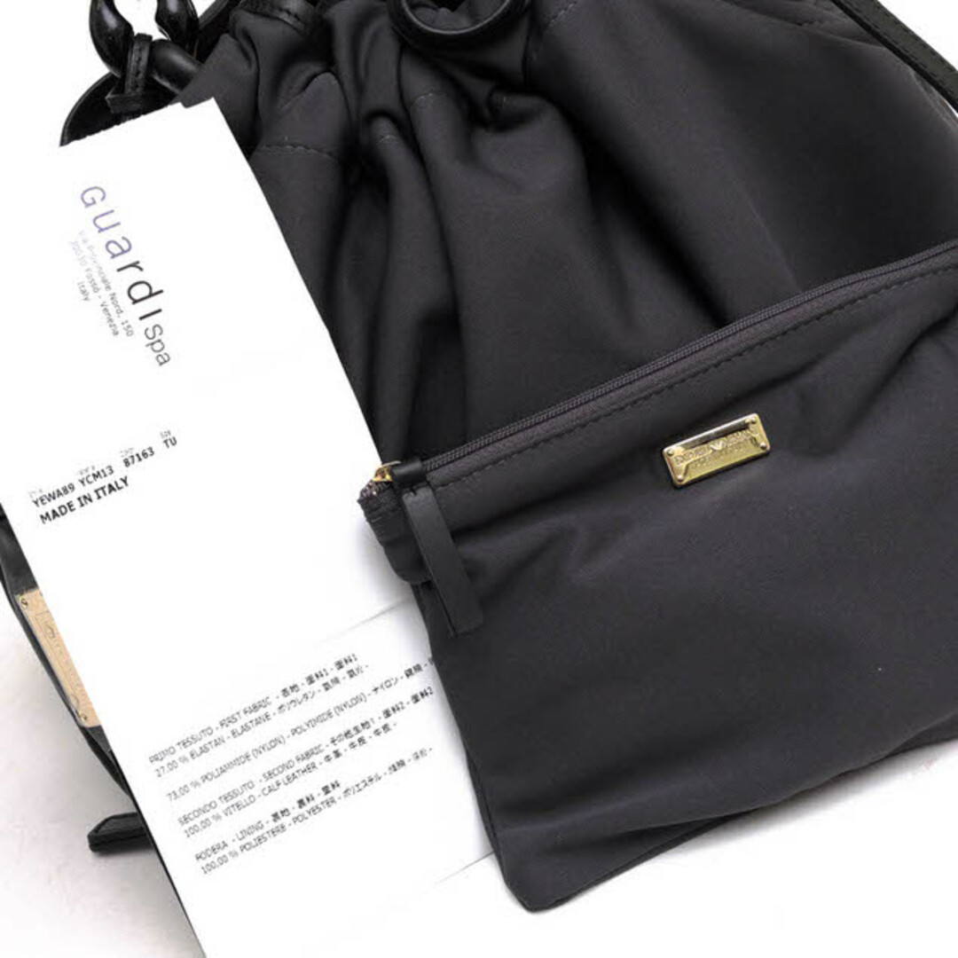 アルマーニ／EMPORIO ARMANI バッグ ハンドバッグ 鞄 トートバッグ レディース 女性 女性用ナイロン レザー 革 本革 グレー 灰色  YEWA89 YCM13 巾着型