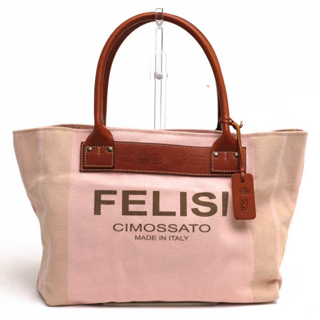 Felisi(フェリージ)のフェリージ／Felisi バッグ トートバッグ 鞄 ハンドバッグ レディース 女性 女性用コットン 綿 キャンバス レザー 革 ピンク  19-1/SG+A CIMOSSATO チモッサート レディースのバッグ(トートバッグ)の商品写真