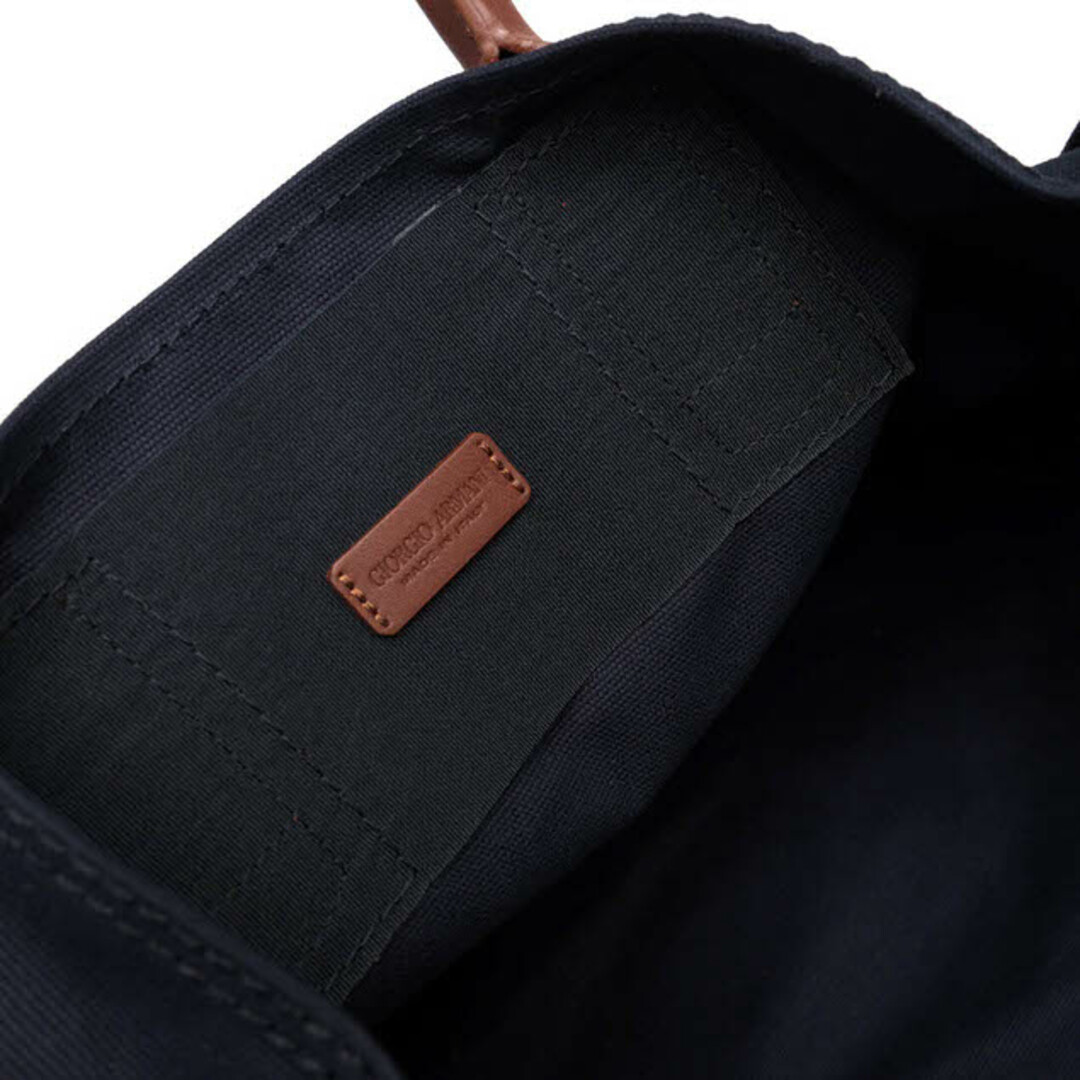 アルマーニ／GIORGIO ARMANI バッグ トートバッグ 鞄 ハンドバッグ メンズ 男性 男性用コットン 綿 キャンバス レザー 革 ネイビー 紺  Y2N115 YOB1J SHOPPING BAG ショッピングバッグ 8