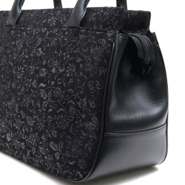 印傳屋 印伝／INDEN-YA バッグ ハンドバッグ 鞄 トートバッグ レディース 女性 女性用レザー 革 本革 ブラック 黒