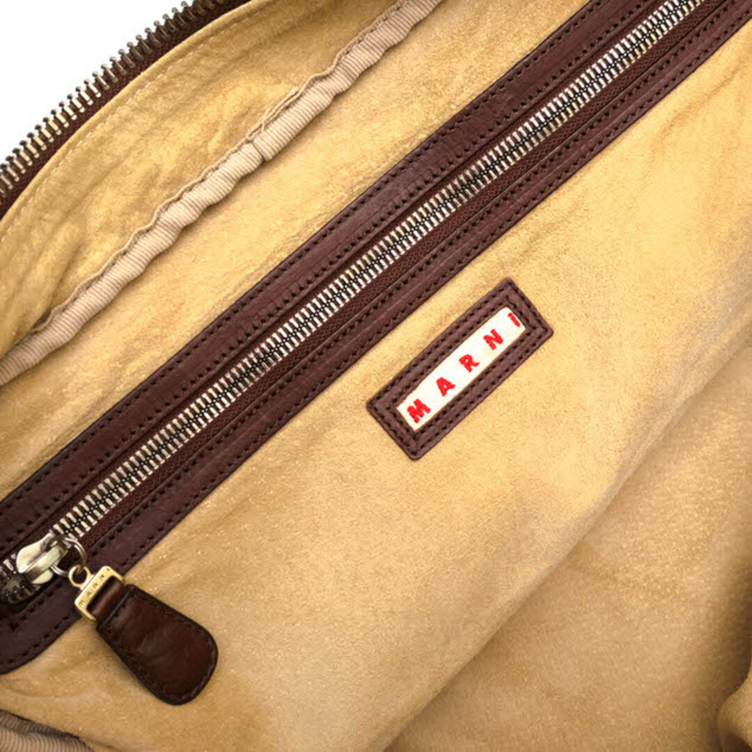 Marni(マルニ)のマルニ／MARNI バッグ ハンドバッグ 鞄 トートバッグ レディース 女性 女性用コットン 綿 キャンバス レザー 革 ベージュ  肩掛け ワンショルダーバッグ ミニボストン レディースのバッグ(ハンドバッグ)の商品写真