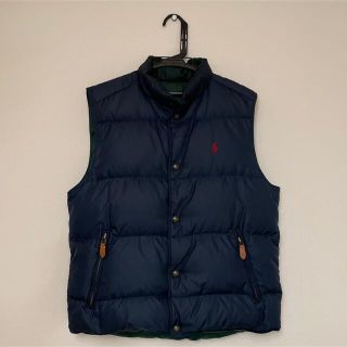 ポロラルフローレン(POLO RALPH LAUREN)のラルフローレン ダウンベスト リバーシブル　ネイビー&グリーン　Mサイズ(ダウンベスト)