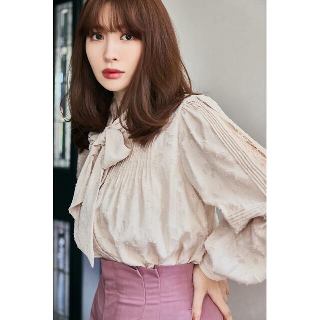 ハーリップトゥ Bow-Tie Lace Trimming Blouse