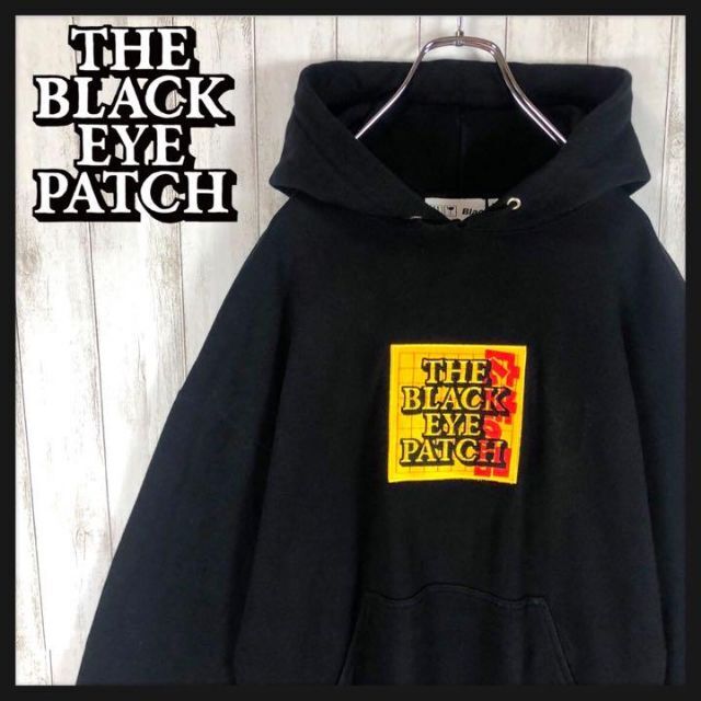 ブランド】 ブラックアイパッチ☆刺繍ロゴ総柄パーカー 希少カラー 即