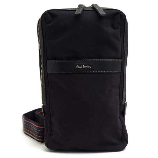 ポールスミス/Paul Smith バッグ ショルダーバッグ 鞄 メンズ 男性 男性用ナイロン レザー 革 本革 ブラック 黒 PSR590 シグネチャーウェビング マルチストライプ ボディバッグ | フリマアプリ ラクマ