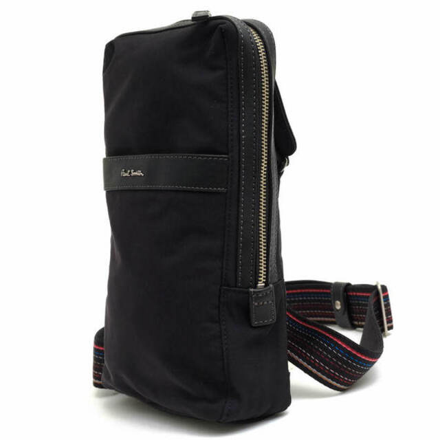 ポールスミス/Paul Smith バッグ ショルダーバッグ 鞄 メンズ 男性 男性用ナイロン レザー 革 本革 ブラック 黒 PSR590 シグネチャーウェビング マルチストライプ ボディバッグ