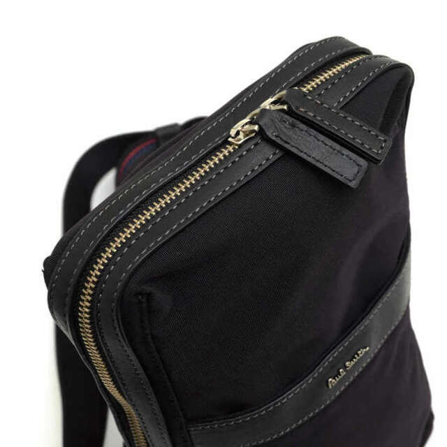 ポールスミス/Paul Smith バッグ ショルダーバッグ 鞄 メンズ 男性 男性用ナイロン レザー 革 本革 ブラック 黒 PSR590 シグネチャーウェビング マルチストライプ ボディバッグ