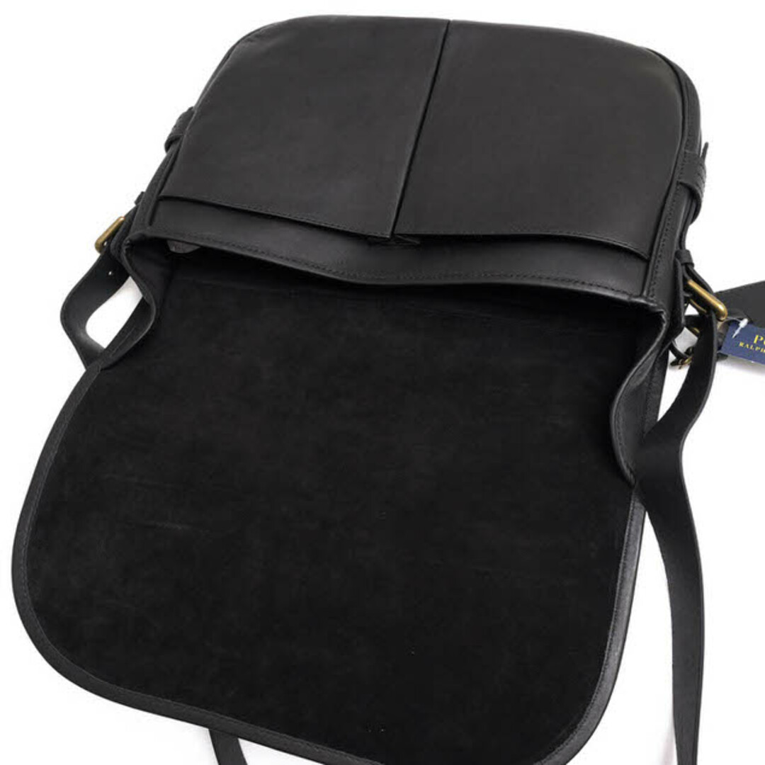 ポロ ラルフローレン/POLO RALPH LAUREN バッグ ショルダーバッグ 鞄 メンズ 男性 男性用レザー 革 本革 ブラック 黒 Core Leather Messenger フラップ式 メッセンジャーバッグ
