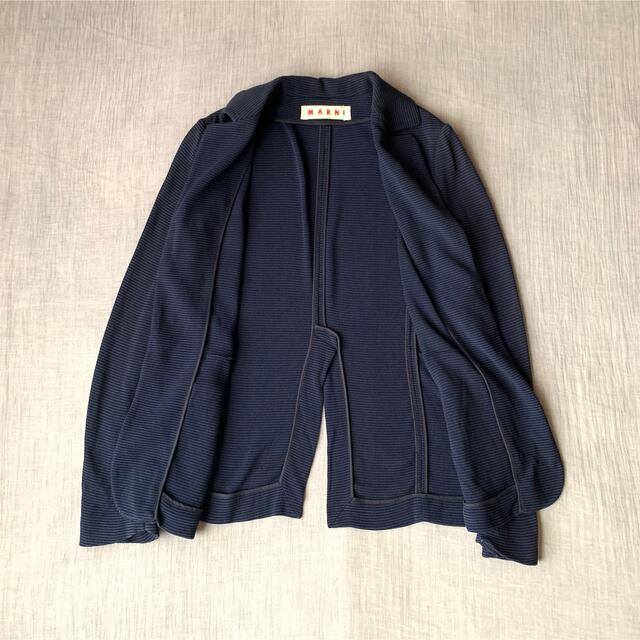 美品 MARNI レーヨン ジャケット イタリア製 38 ネイビー マルニ