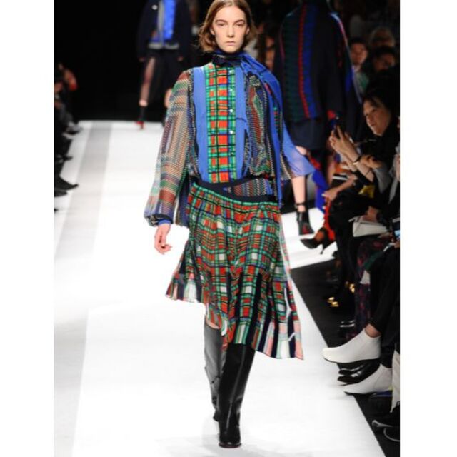 sacai(サカイ)のsacai 14-15AW キルティング チェックスカート レディースのスカート(ひざ丈スカート)の商品写真