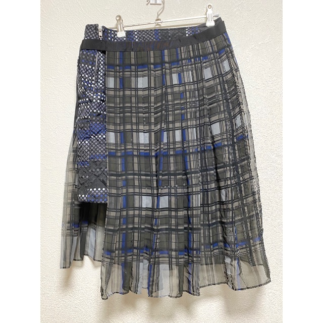 sacai(サカイ)のsacai 14-15AW キルティング チェックスカート レディースのスカート(ひざ丈スカート)の商品写真