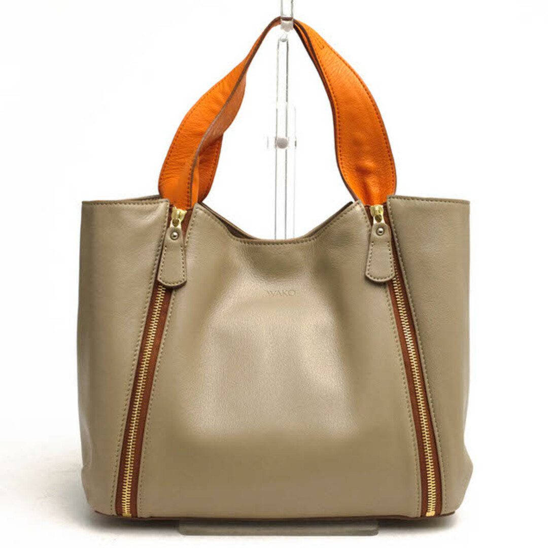 和光／WAKO バッグ トートバッグ 鞄 ハンドバッグ レディース 女性 女性用レザー 革 本革 ベージュ  横幅拡張