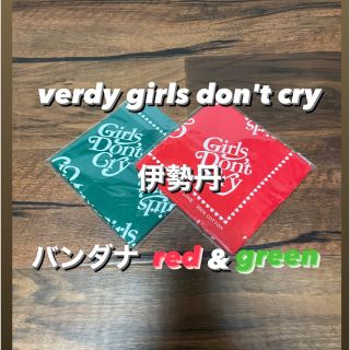 ジーディーシー(GDC)のverdy girls don't cry 伊勢丹 バンダナ 赤(バンダナ/スカーフ)