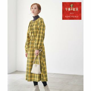 ロペピクニック(Rope' Picnic)の【イエロー系（81）】午後の紅茶*ROPE' PICNIC/チェックワンピース/リンクコーデ(ロングワンピース/マキシワンピース)