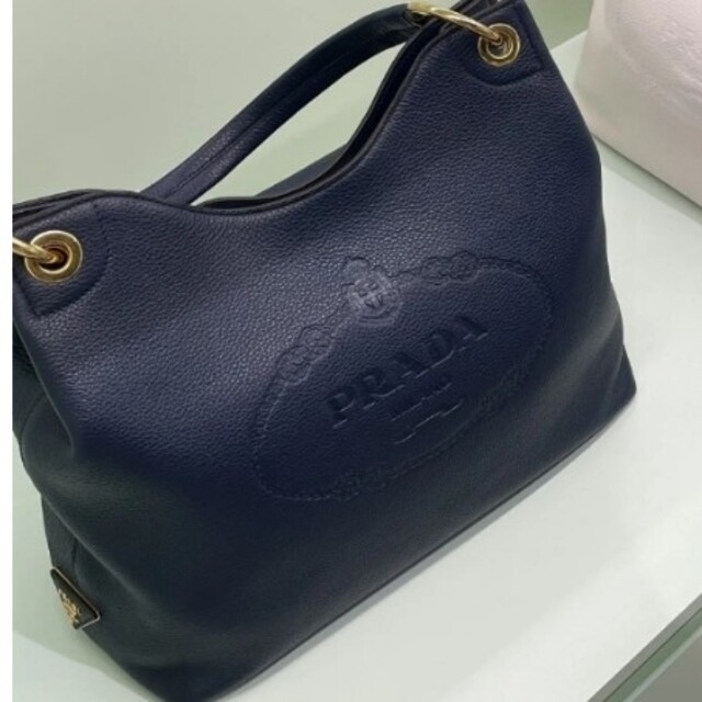 新品?正規品 PRADA ソフトレザートートバッグ PRADA（プラダ）ロゴ刻印