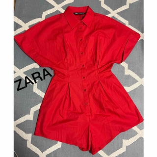 ザラ(ZARA)の新品　タグ付き　ZARA キュロットシャツワンピース　赤　定価5.990(キュロット)