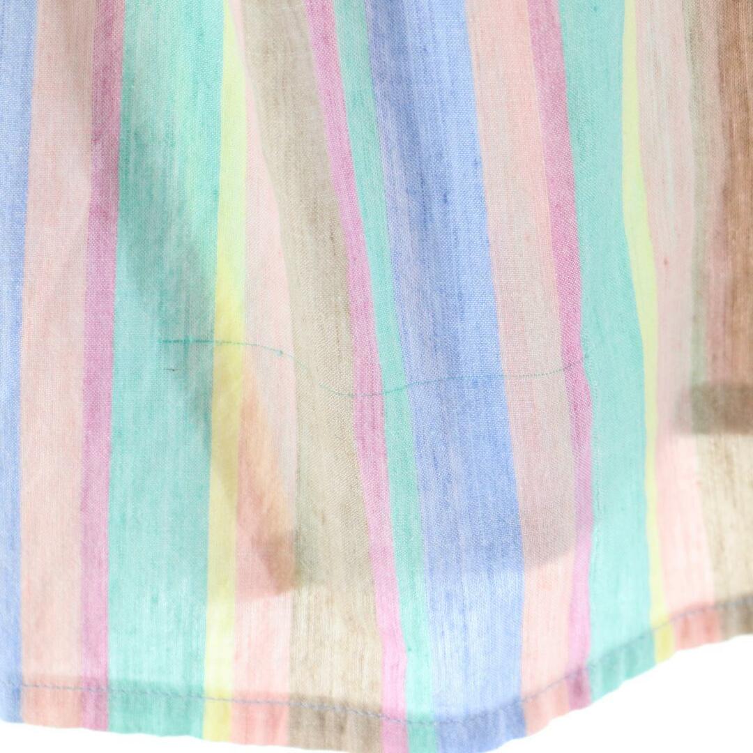 THOMSON(トムソン)の古着 THOMSON マルチストライプ 半袖 オープンカラー コットンシャツ USA製 レディースS /eaa063825 レディースのトップス(シャツ/ブラウス(半袖/袖なし))の商品写真