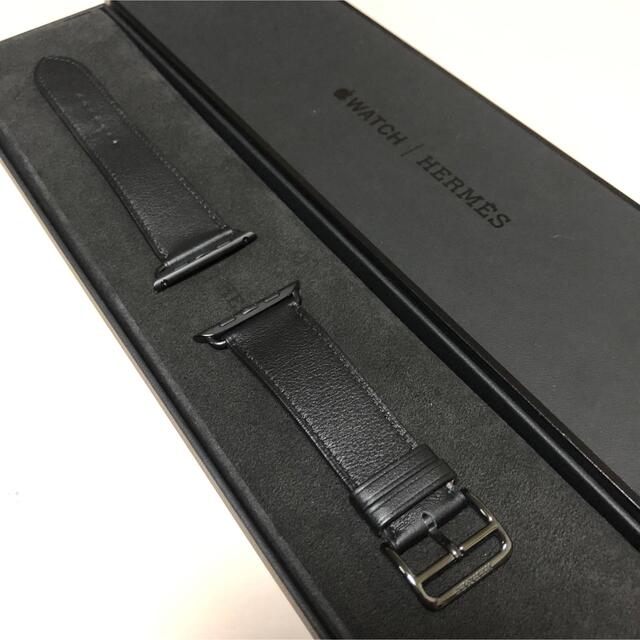 Apple Watch - アップルウォッチ 専用 エルメス 黒 レザーストラップ
