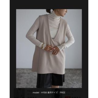 ザラ(ZARA)のボンジュールサガン　ディープVネックノースリーブカットソー/ジレ(ベスト/ジレ)