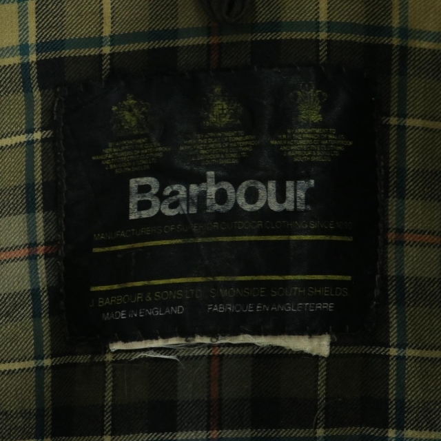 Barbour(バーブァー)の古着 希少レア 80~90年代 バブアー Barbour Viyella ビエラ Wネーム 別注モデル 旧3ワラント ワックスコットン オイルドジャケット 英国製 メンズS /eaa118731 メンズのジャケット/アウター(その他)の商品写真