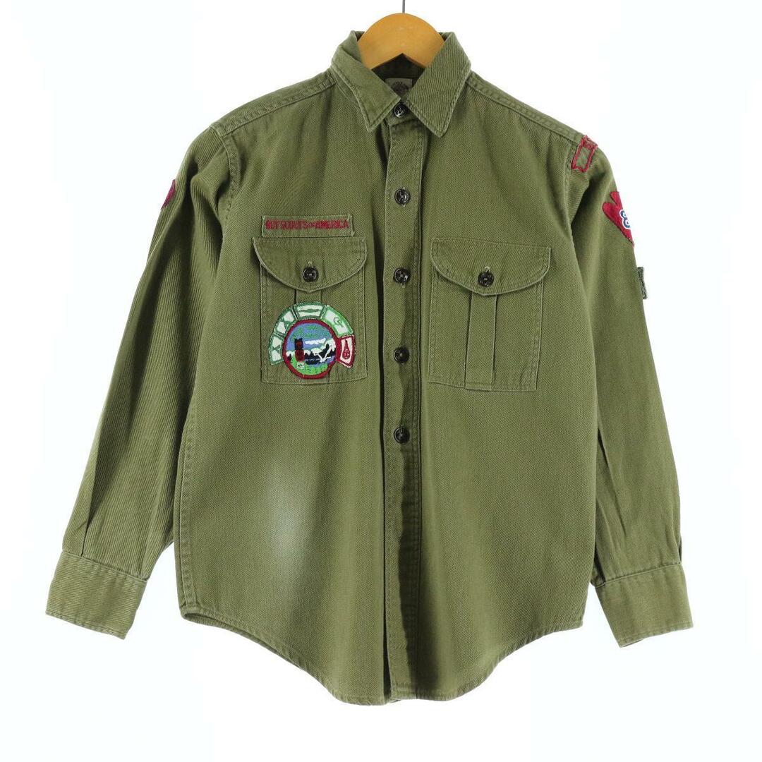 60年代 BOY SCOUTS OF AMERICA BSA 長袖 ボーイスカウトシャツ レディースXS ヴィンテージ /eaa158403