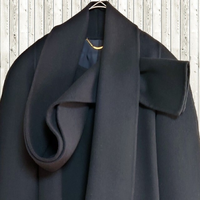 極美品】カシミヤ100% マフラー（一体型）コート 大きいサイズ ブラック - brandhand.ge