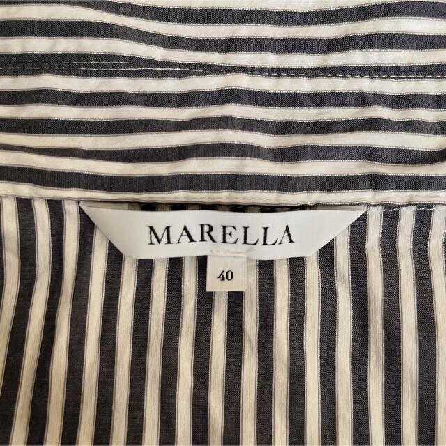 Max Mara - MARELLA マレーラ フリル ストライプシャツ オフィス ...