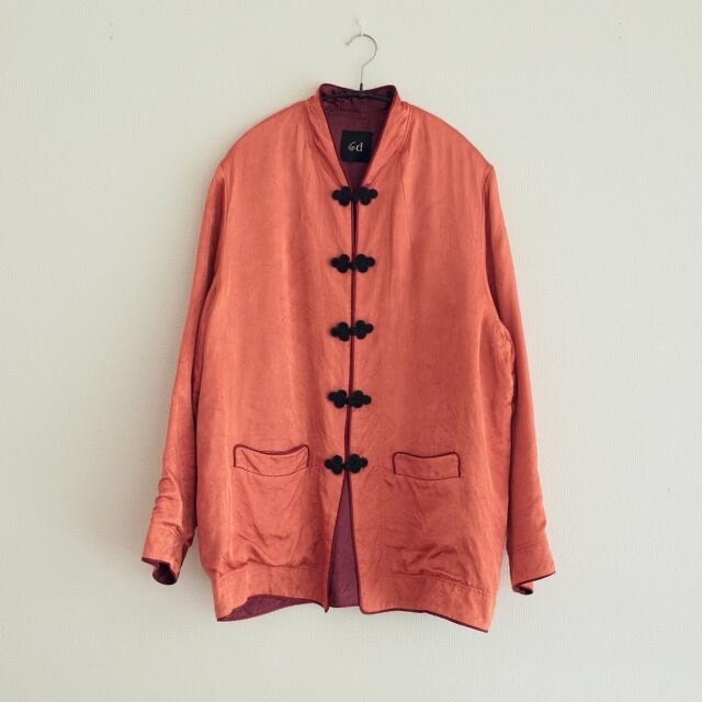 dahl’ia ×6(ROKU)SATIN CHINA MOTIF JACKETノーカラージャケット