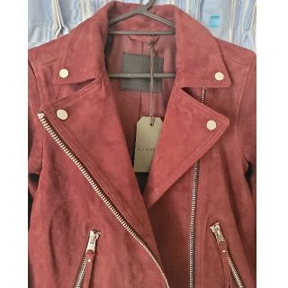 オールセインツ(All Saints)のSUEDE DALBY BIKER CHERRY OAK RED WL250T(ライダースジャケット)