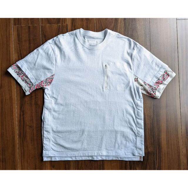 Tシャツ/カットソー(半袖/袖なし)sacai 2022SS 即完売 ホワイトTシャツ ペイズリー サイズ２(M)
