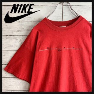 ナイキ(NIKE)の【希少デザイン】USA製 オールドナイキ センターロゴ刺繍入り半袖Tシャツ(Tシャツ/カットソー(半袖/袖なし))