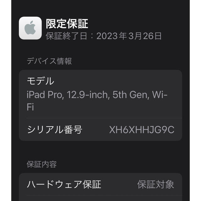 2021年 iPad Pro 12.9インチ 第5世代 Wi-Fi 128GB