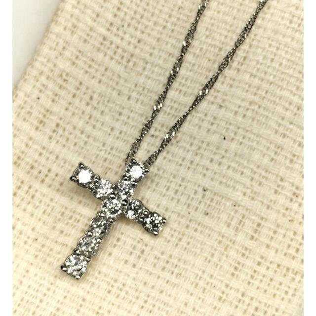 0.5ct プラチナダイヤクロスネックレス 日本製 www.toyotec.com