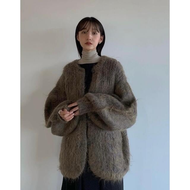 COLOR MOHAIR SHAGGY CARDIGAN