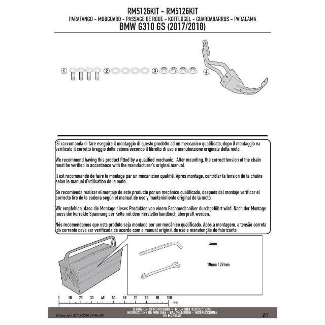 信頼 GIVI RM02+RM5126KITスプラッシュガード G310GS M263 ienomat.com.br