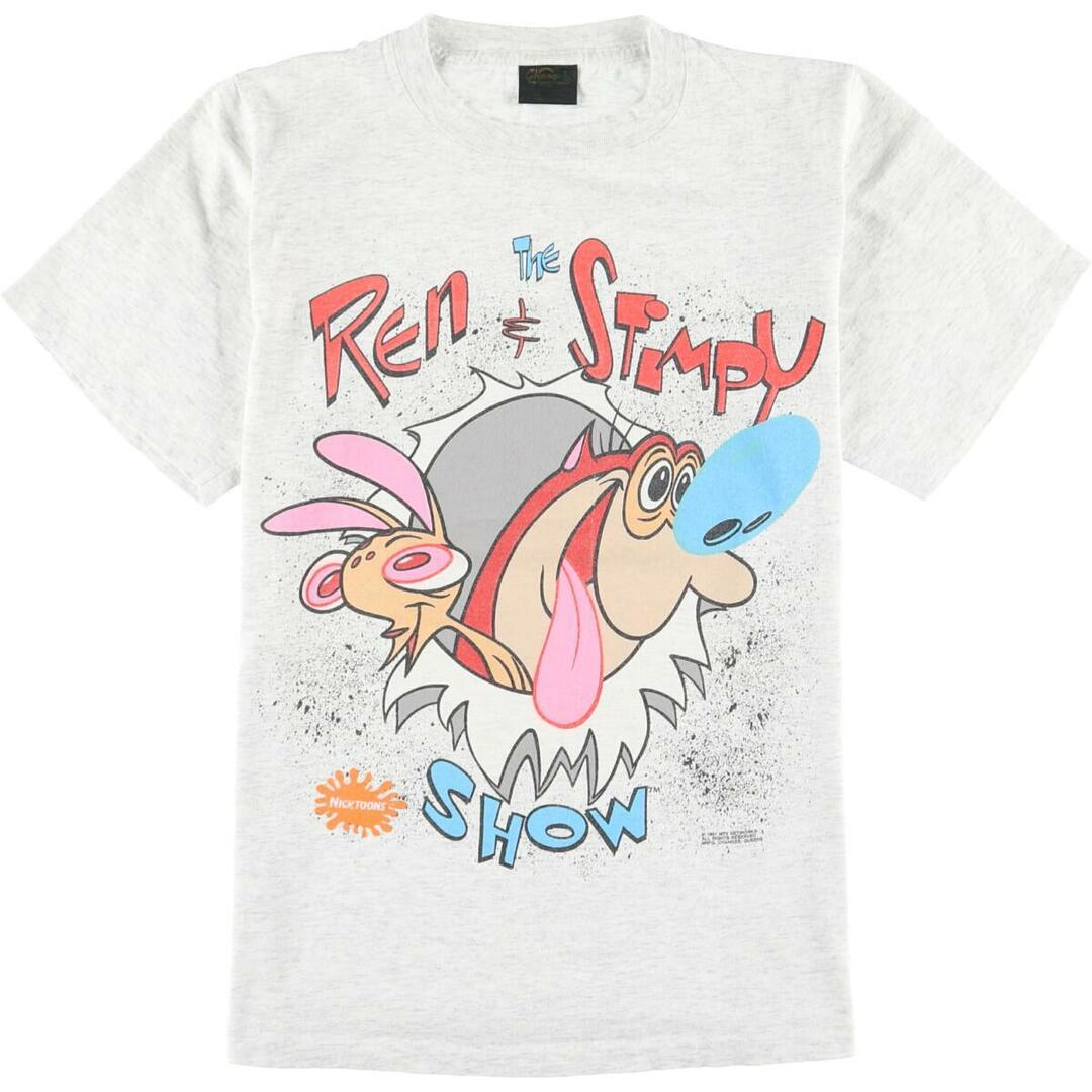90年代 Change's Ren&Stimpy レン&スティンピー キャラクタープリントTシャツ USA製 レディースL ヴィンテージ /eaa171078