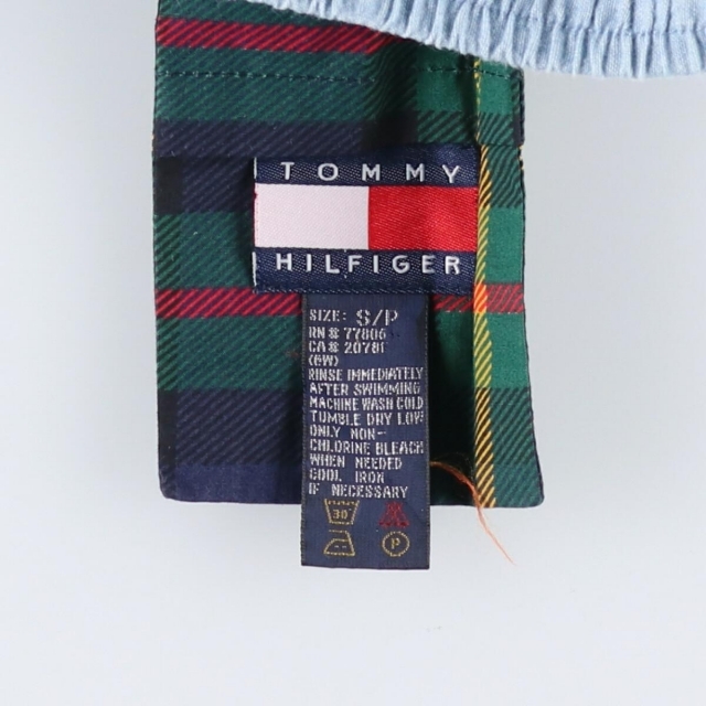 TOMMY HILFIGER(トミーヒルフィガー)の古着 90年代 トミーヒルフィガー TOMMY HILFIGER チェック柄ショートパンツ メンズS ヴィンテージ /eaa174083 メンズのパンツ(ショートパンツ)の商品写真