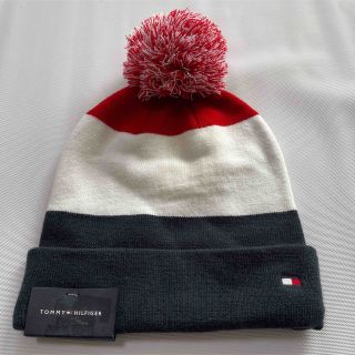 トミーヒルフィガー(TOMMY HILFIGER)のトミーヒルフィガー　 ポンポン　ボンボン　ニット　ニット帽　ニットキャップ(ニット帽/ビーニー)