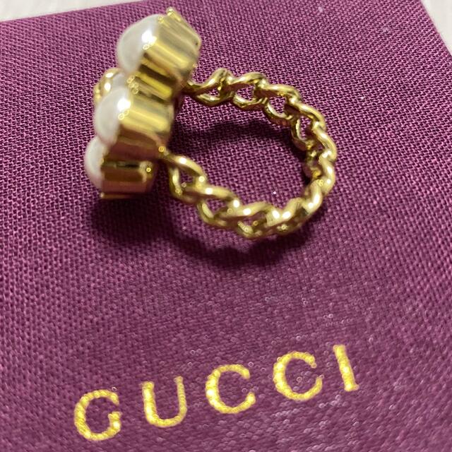 Gucci(グッチ)のGUCCI パールダブルＧリング XS レディースのアクセサリー(リング(指輪))の商品写真