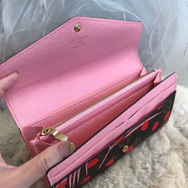日本製・綿100% 【超美品】ルイヴィトン ポルトフォイユサラ ピンク