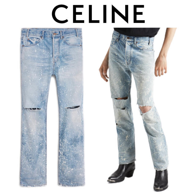 CELINE Kurt Distressed Bleached Jeans 29