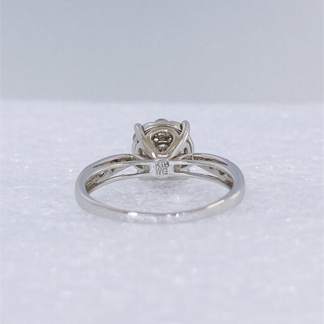 ★K18WG 天然ダイヤモンド 0.66ct リング 10号 レディースのアクセサリー(リング(指輪))の商品写真