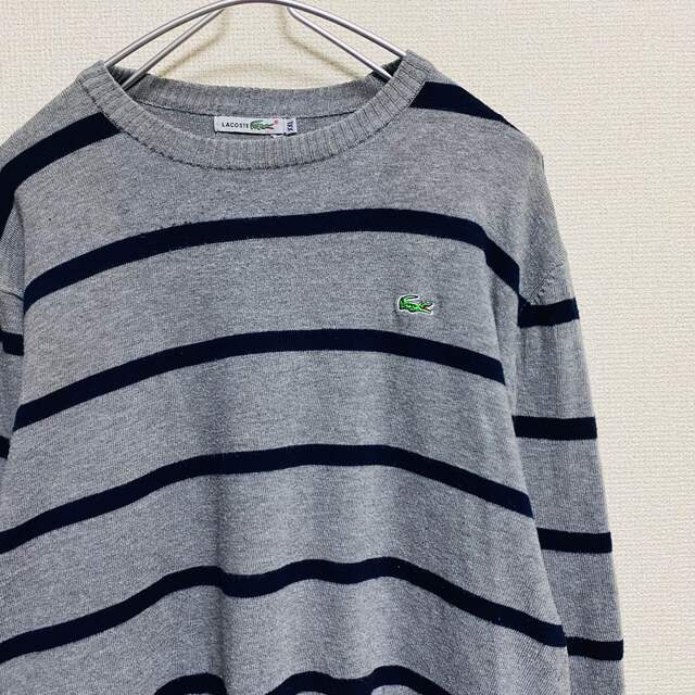 LACOSTE(ラコステ)の一点物　ラコステ　ビッグサイズ　ボーダー　ニット メンズのトップス(ニット/セーター)の商品写真